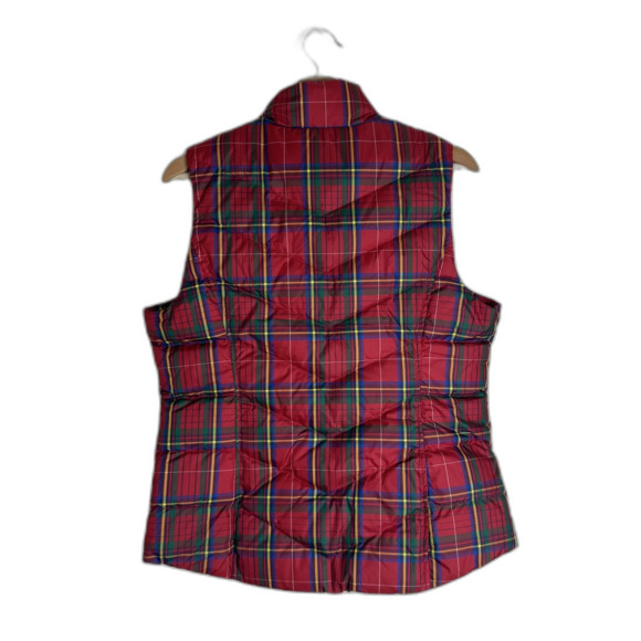 Lands' End Red Plaid Puffer Vest - Picture 9 of 10